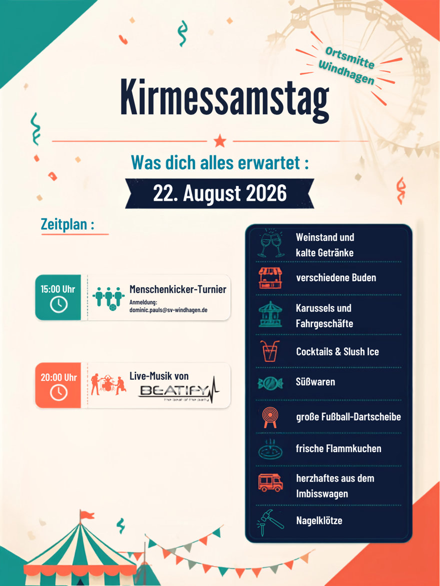 Kinderflohmarkt in Windhagen am 23.08.26 von 14 bis 17 Uhr.